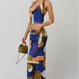 NWT SARAH SKIRT IN DECO RESA Multicolor Abstract Skirt Set